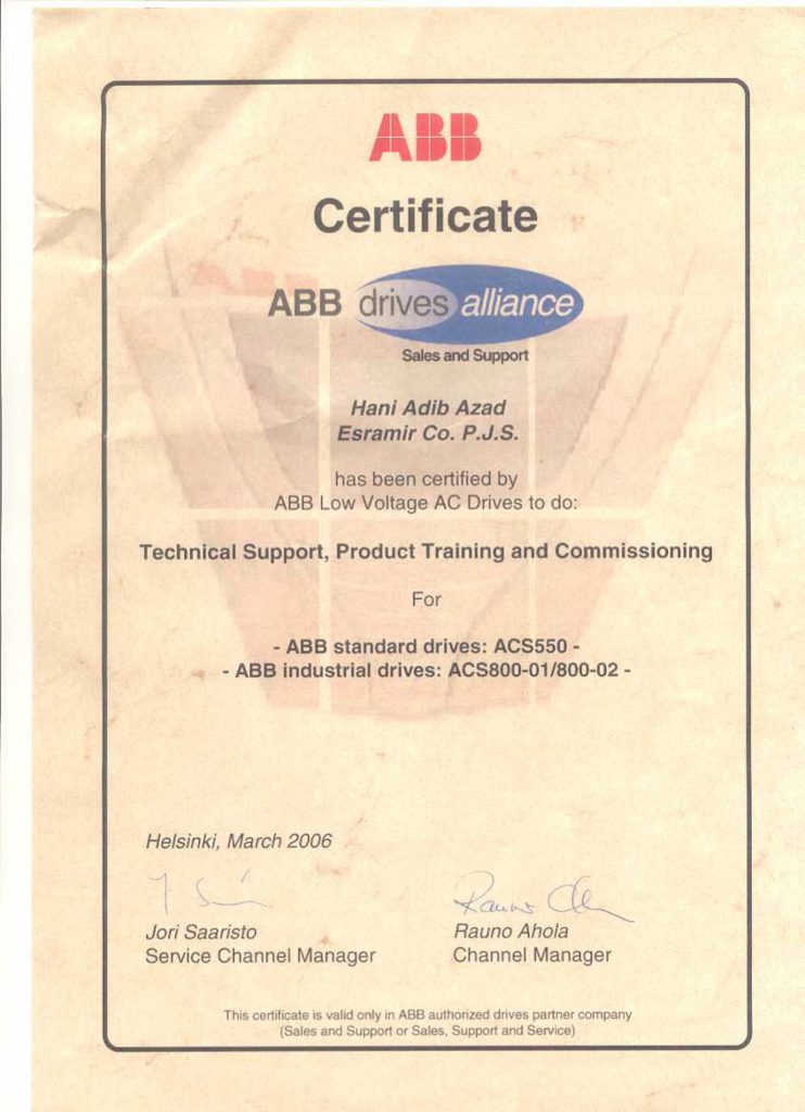 ABB Drives Alliance Certification