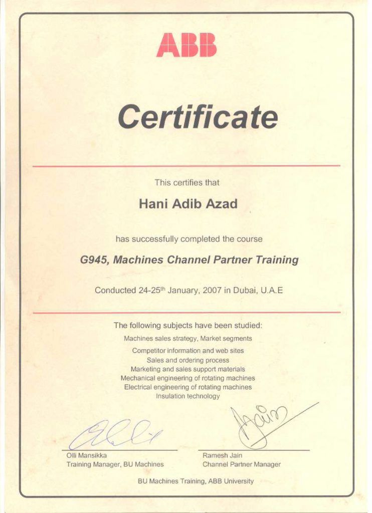 ABB Machines Channel Partner Training